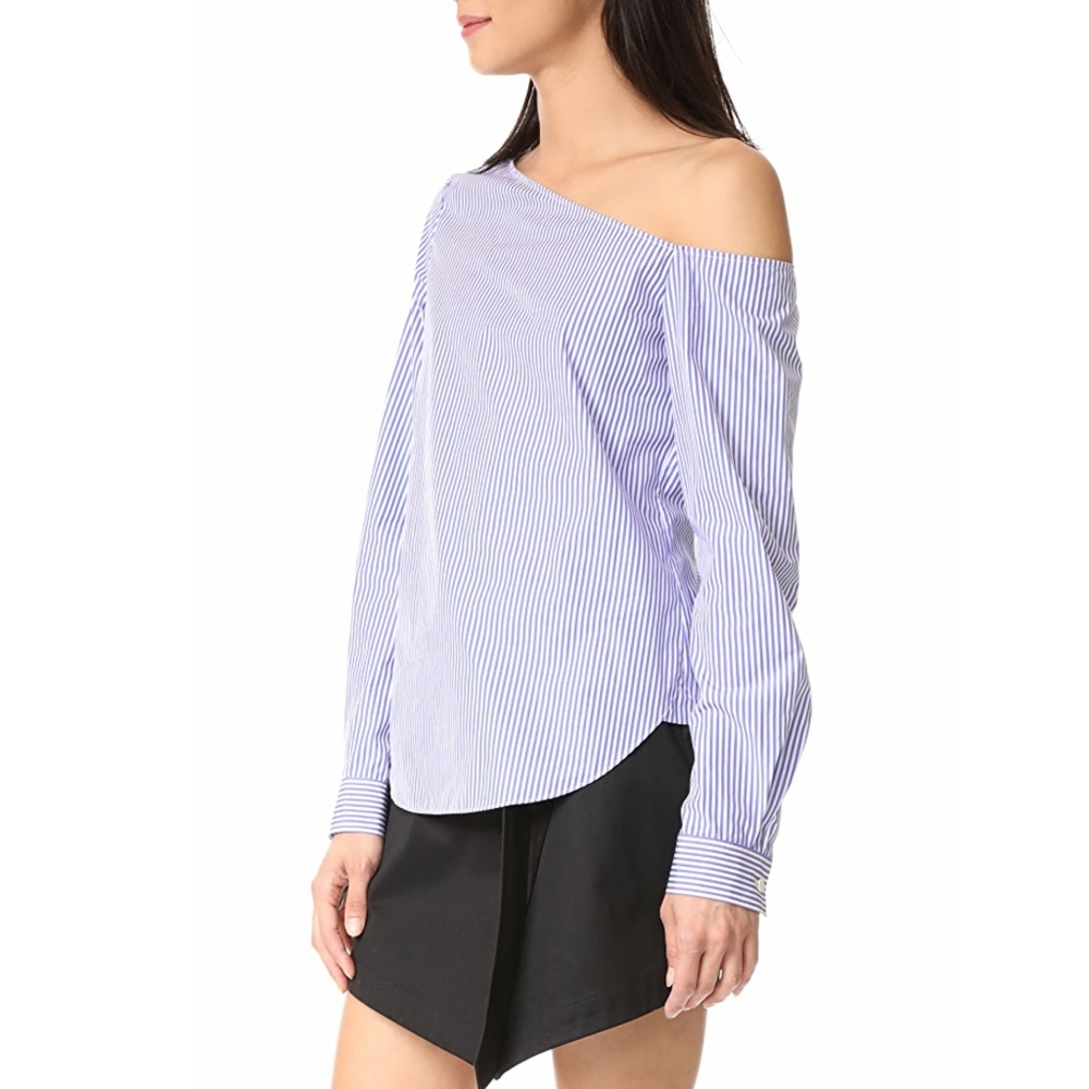 NWOT Theory Dalton Stripe Ulrika Top in Size Small - Picture 2 of 15